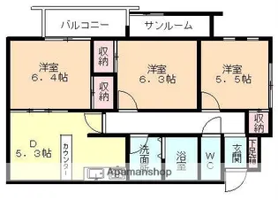 ヴィーア・ラッテアⅡ【2階】の間取り