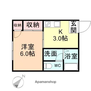 レヴール綾田A棟【1階】の間取り