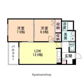 ハートフルマンションTRES【1階】の間取り