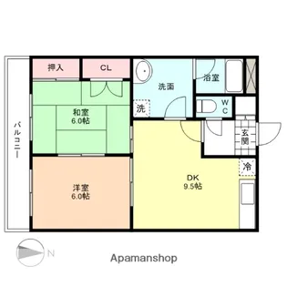コーポ婦中【1階】の間取り