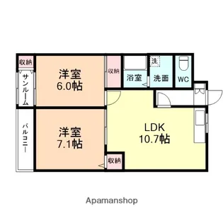 キャルグレス堀【1階】の間取り