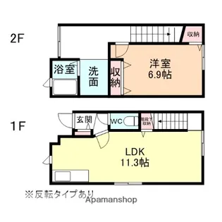 富山県富山市山室【テラスハウス】の間取り