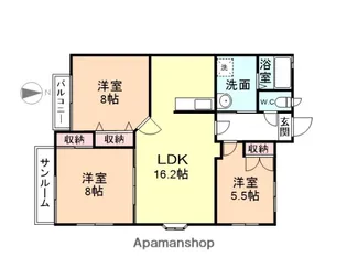 ベルレーヌ・ムライ【1階】の間取り