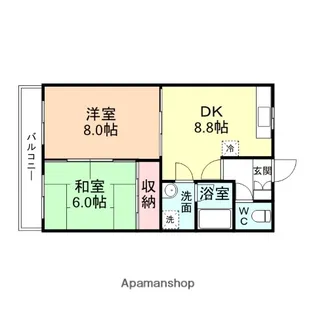 アベニュー布瀬【1階】の間取り