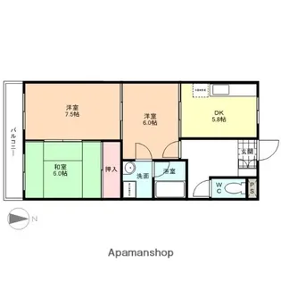 アベニュー布瀬【3階】の間取り