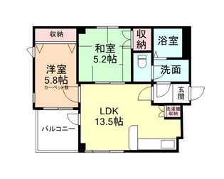 カーサ新庄【201号室】の間取り