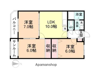 ツインガーデン西長江Ⅰ【4階】の間取り