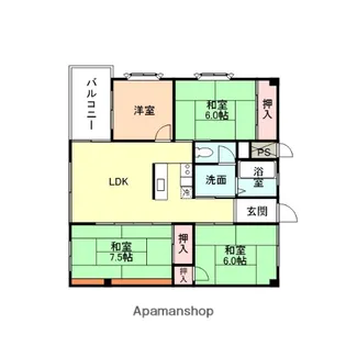 ロイヤルハイツ【3階】の間取り