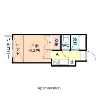 ロイヤルハイツ五福【102号室】の間取り