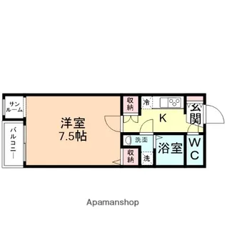 ドゥウェル下堀【208号室】の間取り