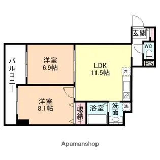 コンチネンタル星井町【5階】の間取り