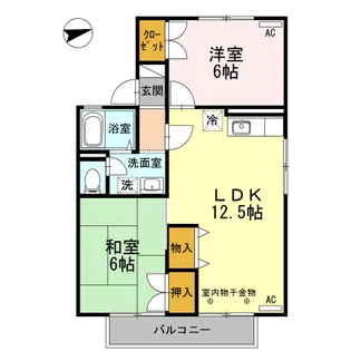 パークタウン立山 B棟【2階】の間取り