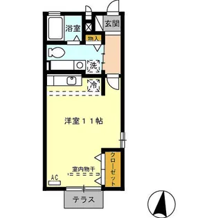 グランドスワード寺町【101号室】の間取り