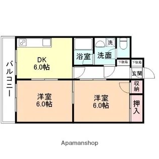 富山県富山市上赤江町1丁目【マンション】の間取り