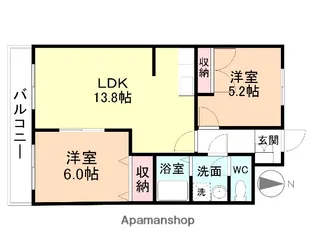 ヴァンベール上袋【303号室】の間取り
