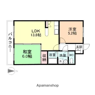 ヴァンベール上袋【203号室】の間取り