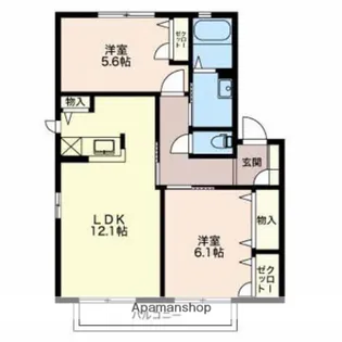 カジュアルスクエアⅡ号館【2205号室】の間取り