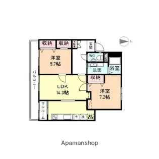 レフィナード東中野【302号室】の間取り