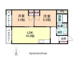 エンゼルハイム布瀬【206号室】の間取り