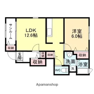 ベルローズ A棟【1階】の間取り