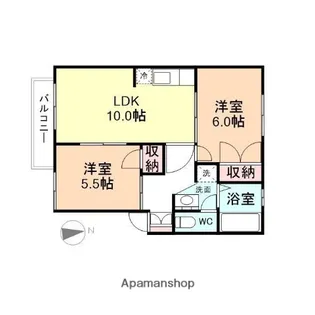 サンディアス【2階】の間取り