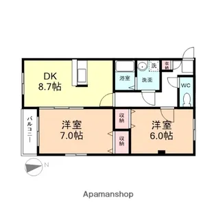 ドリーム・イースト C棟【101号室】の間取り