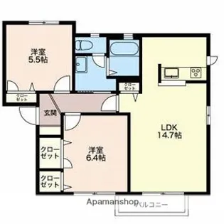 ディアスサンシャイン【1階】の間取り