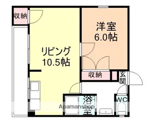 ファミリオ長柄【105号室】の間取り