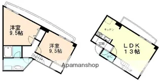 ヴィベール磯部【3階】の間取り