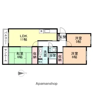 クローネ堀川【201号室】の間取り