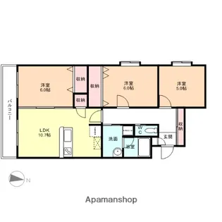 ドムス涼風【301号室】の間取り