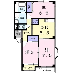 ベルビィトンB【2階】の間取り
