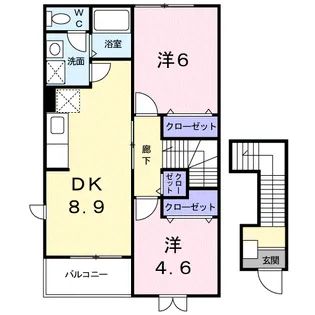ボン マルシェ ドゥ【2階】の間取り
