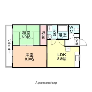アベニュー布瀬【1階】の間取り