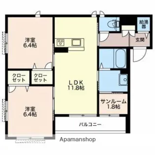 ヴィアソーレ【2階】の間取り
