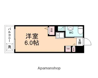 HUハイツ(朋友ハイツ)【208号室】の間取り