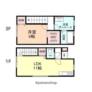 富山県富山市赤田【テラスハウス】の間取り