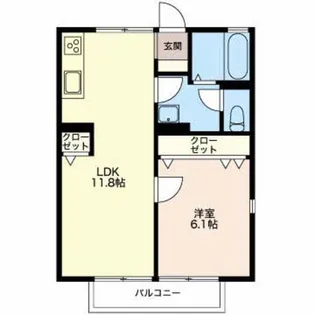 レジデンス青樹B【1階】の間取り