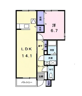 プリムローズⅠ【1階】の間取り