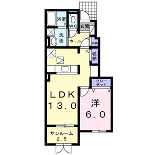 リバーサイドエイム【1階】の間取り