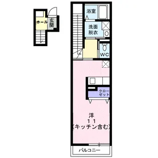 ウエスト・モンターニュA【2階】の間取り