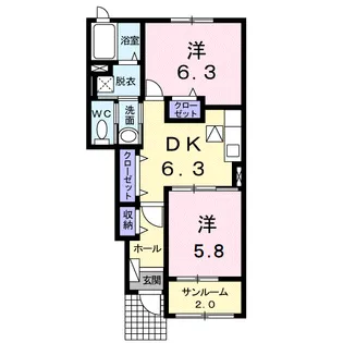 カーサ・ブローテⅡ【1階】の間取り