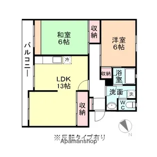 ガーデンハイツ奥田【202号室】の間取り