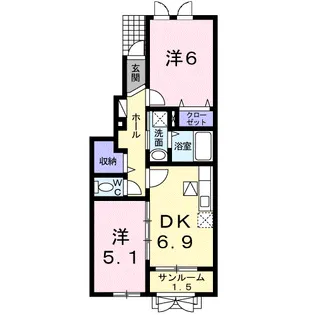 フレーシュ ル・クールⅠ【1階】の間取り