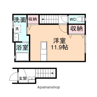 オークハウス【A202号室】の間取り