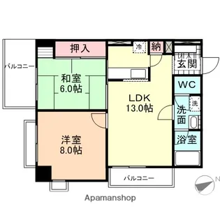 松川ハイツ【5階】の間取り