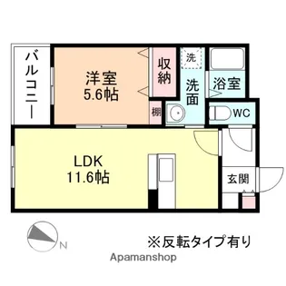 HAPPINESS【102号室】の間取り