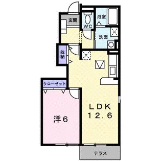 ラフォーレ森【1階】の間取り