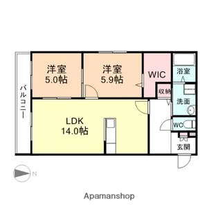 クリアハート【1階】の間取り