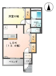 リバージュ中町【1階】の間取り